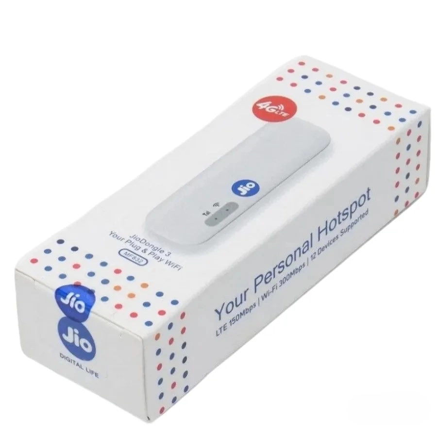 Jio Dongle 3 Mobile Router 4G LTE Wifi MF832 oq modemi O'zbekistonda