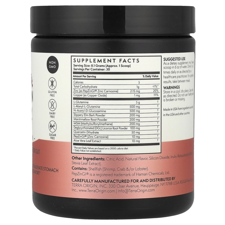 Terra Origin Healthy Gut™  ichak salomatligi uchun kukun, tarvuz ta’mi, 243 g (00767) arzon