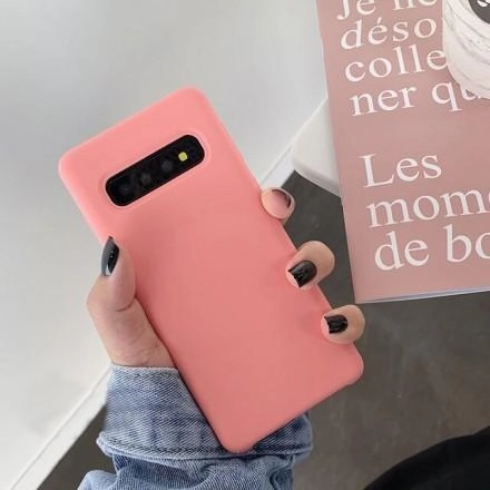 Чехол Silicone cover для Samsung Galaxy S10 Plus, розовый купить