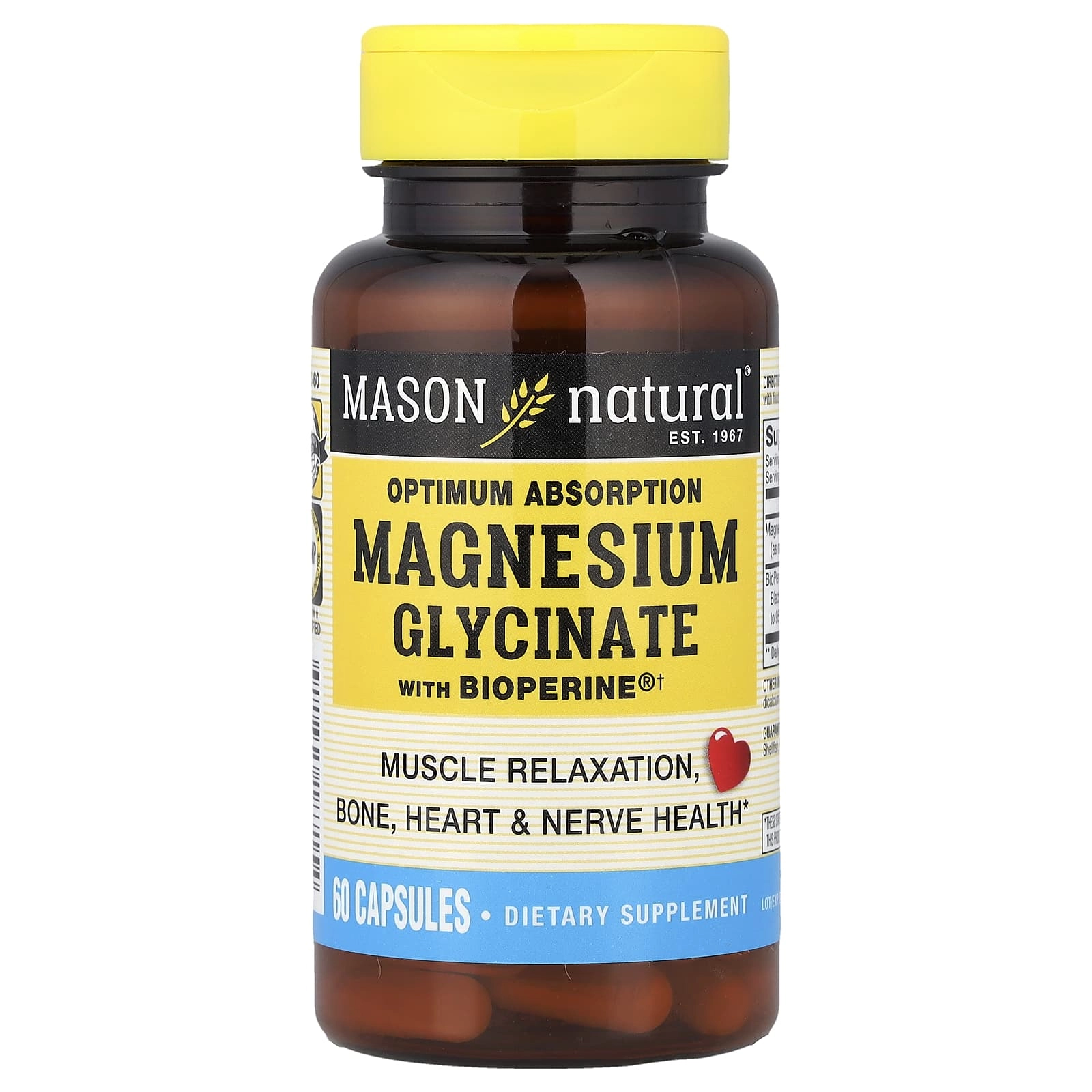 Mason Natural, Magnesium Glycinate BioPerine®, 60 kapsula (18715) sotib olish
