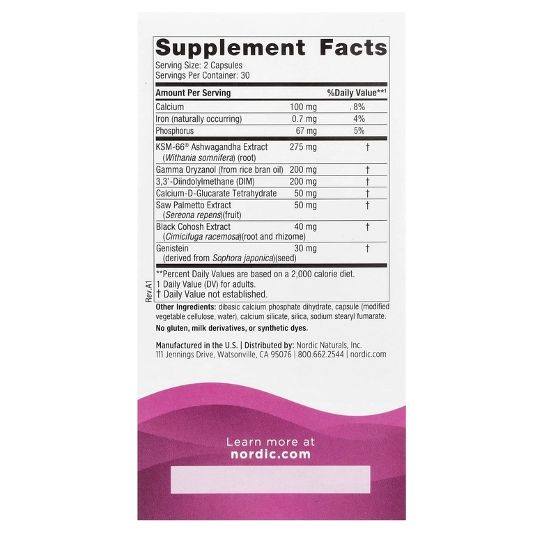 Nordic Naturals Horome Balance, ayollar uchun menopauza davrida qo‘llab-quvvatlash, 60 kapsula (01739) arzon