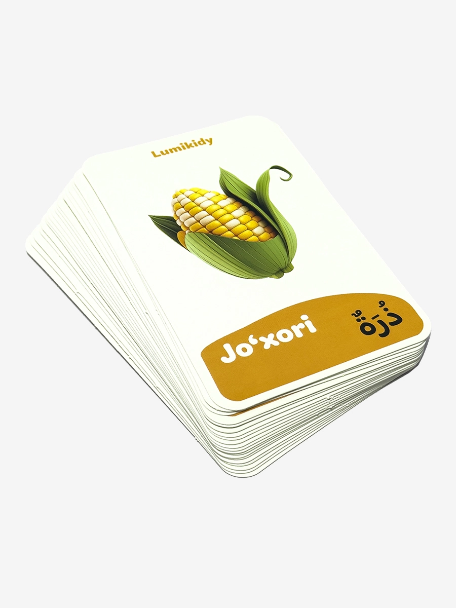 Bolalar rivojlanishi uchun kartochkalar: Sabzavotlar- الخضروات (arab tilida) onlayn