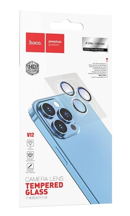 Hoco Apple iPhone 13 Pro/ Pro Max kamerasi uchun himoya oynasi, Black O'zbekistonda