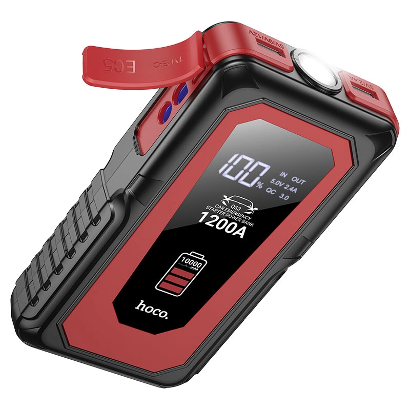 Portativ akkumulyator Hoco QS3 Victory 10000mAh, avtomobil uchun ishga tushirish qurilmasi bilan arzon