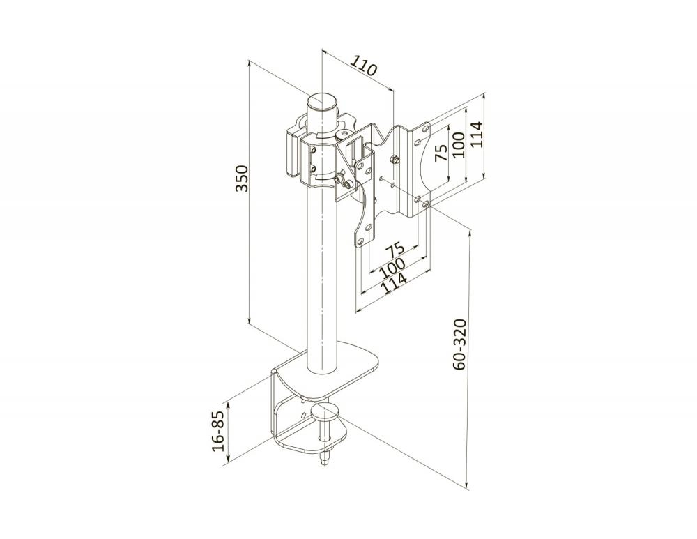 Настольный кронштейн KSL для одного монитора DM11T в Узбекистане