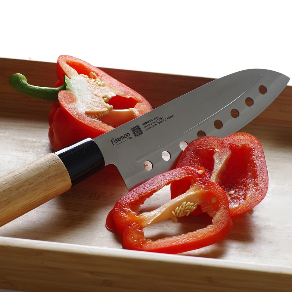 Fissman WAKIZASHI 18 sm (X50CrMoV15 po‘lat) santoku pichog‘i O'zbekistonda