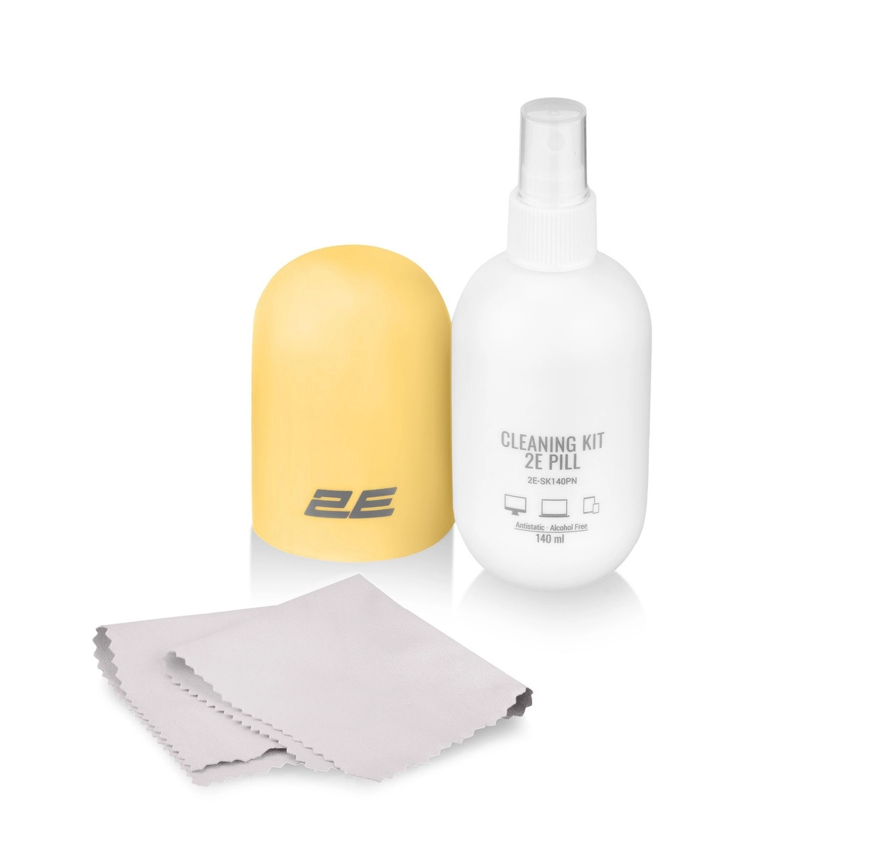 Tozalash to‘plami 2E PILL orgtexnika uchun (Liquid 140ml + salfetka 20sm), White-yellow O'zbekistonda