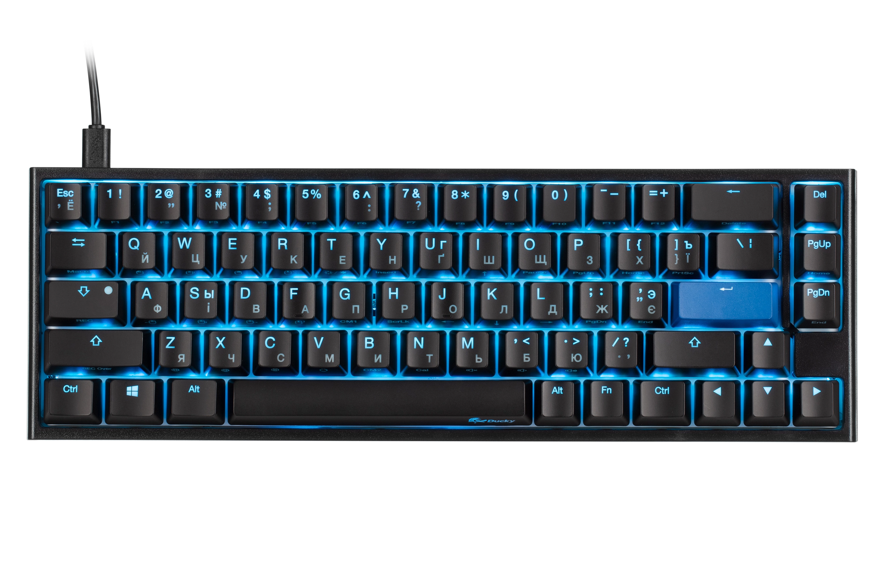 Ducky One 2 SF RGB LED Cherry Silent Red UA/RU Black-White klaviaturasi bo'lib to'lash