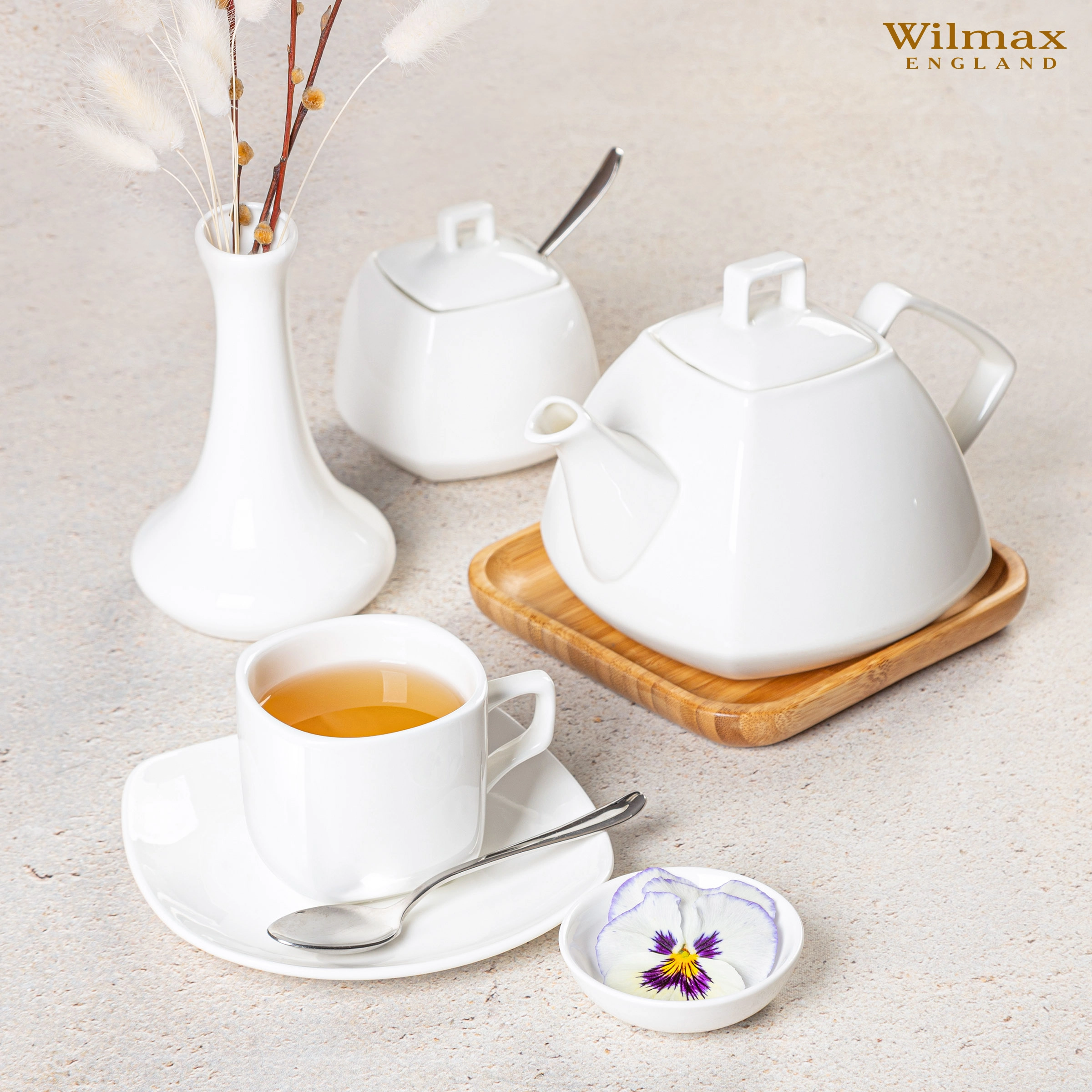 Wilmax WL-993003/4C 4 ta likopchali choy chashkasi to‘plami, 200 ml bo'lib to'lash