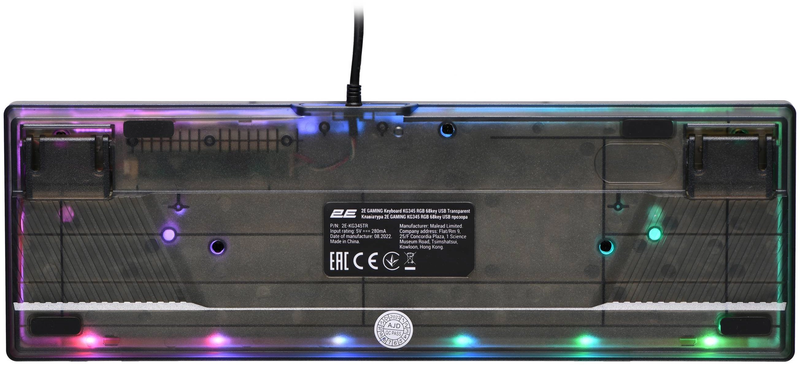Клавиатура и мышь 2E GAMING KG345 RGB 68key USB Transparent + MG345 RGB USB Transparent рассрочка