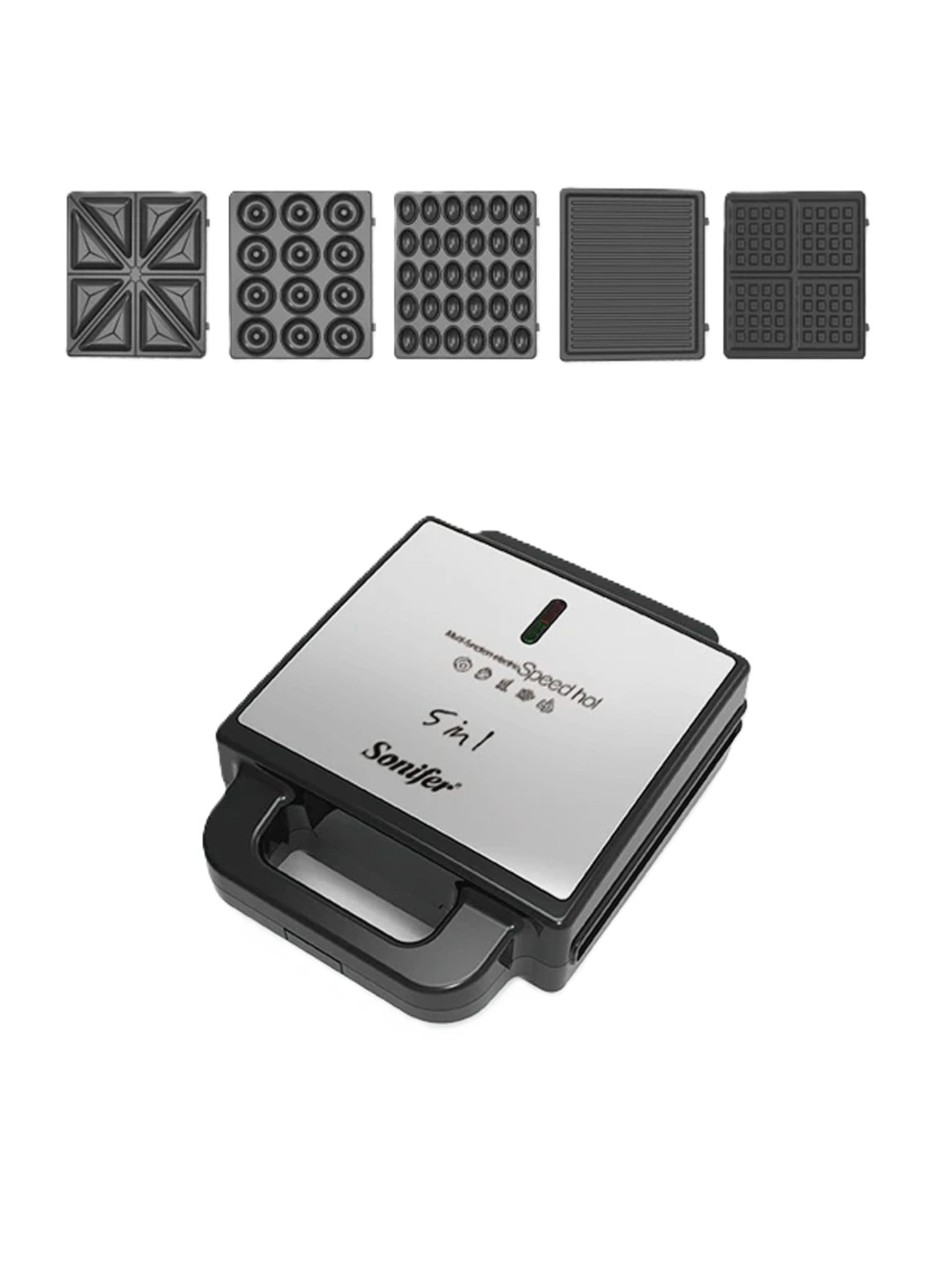 SONIFER SF-6143 5-in-1 sendvich tayyorlagichi , Black arzon