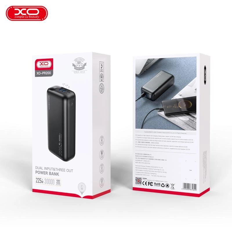 XO-PR200 30000mAh  PD20W/QC22.5W tashqi akkumulyatori arzon
