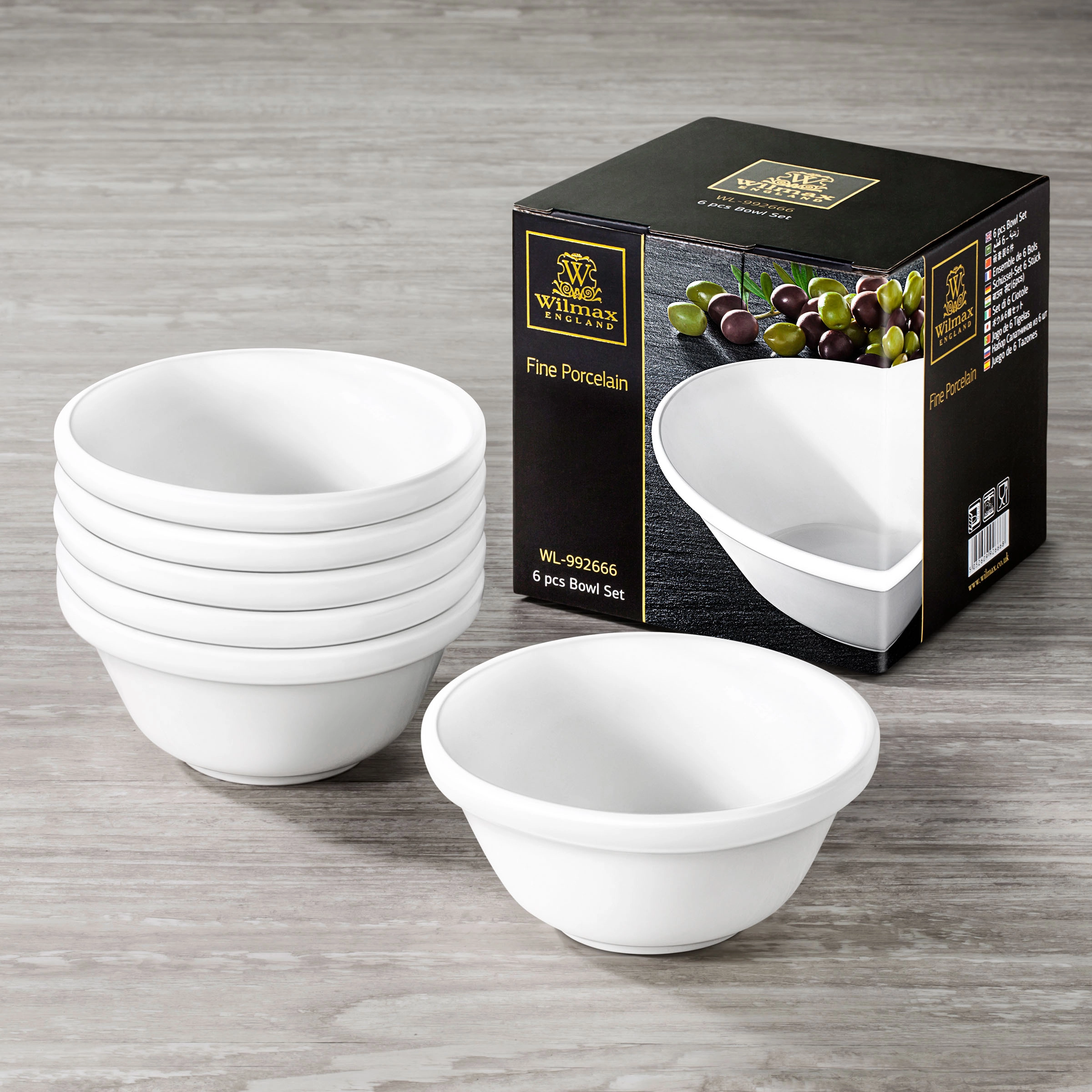 Wilmax 275 ml WL-992666 / 6C 6 ta salat idishidan iborat to‘plami arzon