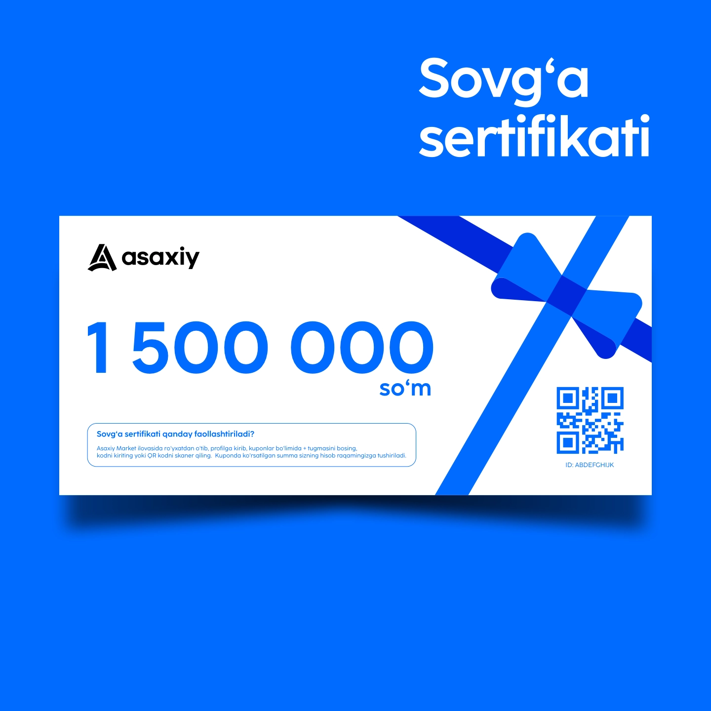 1 500 000 so'mlik sovg'a sertifikati sotib olish
