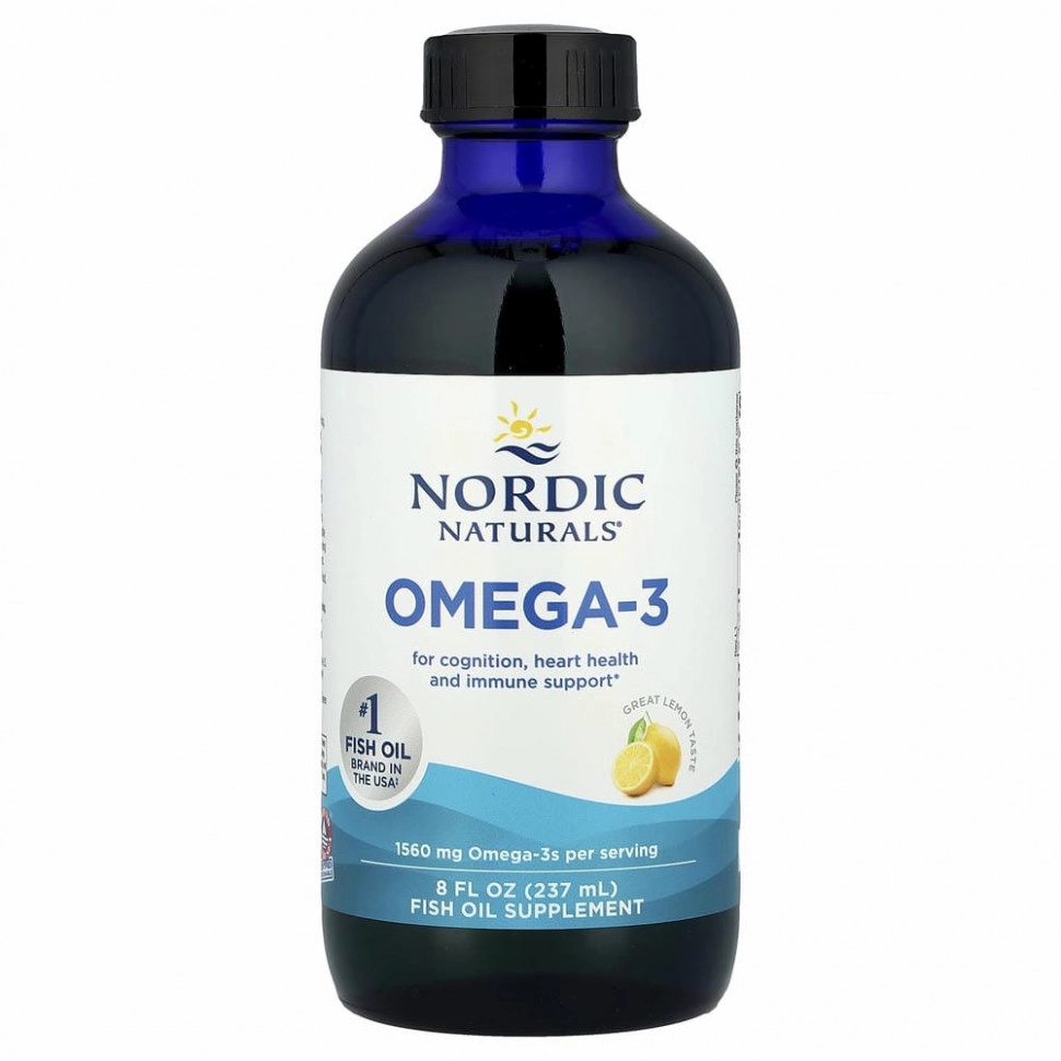 Nordic Naturals Omega-3 Lemon, 237 мл жидкий рыбий жир с лимоном (02763) купить
