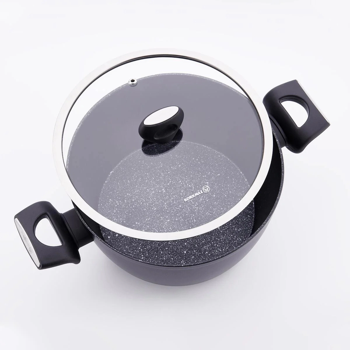 Korkmaz Nora 24 sm 4.6 l (A3931) alyuminiy, yopishmaydigan kastryulkasi, Black O'zbekistonda