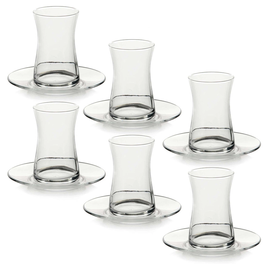 PASABAHCE HEYBELI 95483, 160 ml chashka va likopcha, 6 dona arzon