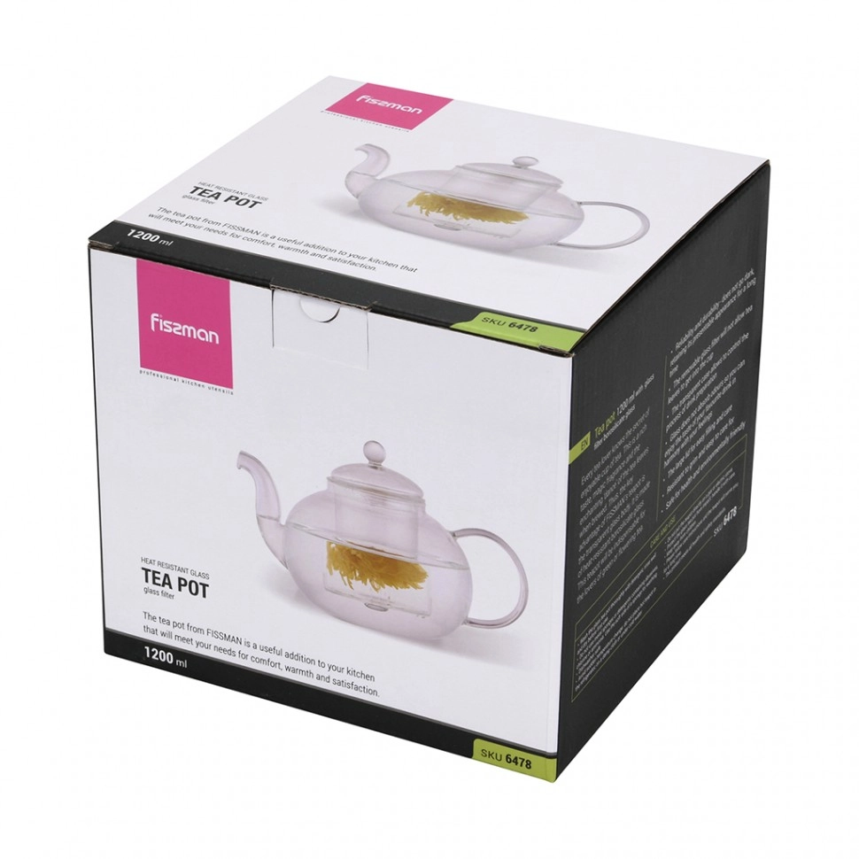 Fissman shisha filtrli issiqlikka chidamli choynagi, 1200 ml onlayn