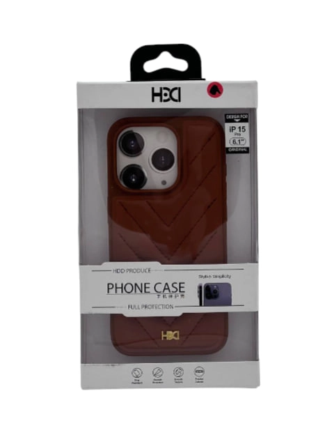 Чехол HDD Leather Pillows HBC-019 для iPhone 15 Pro коричневый в Узбекистане