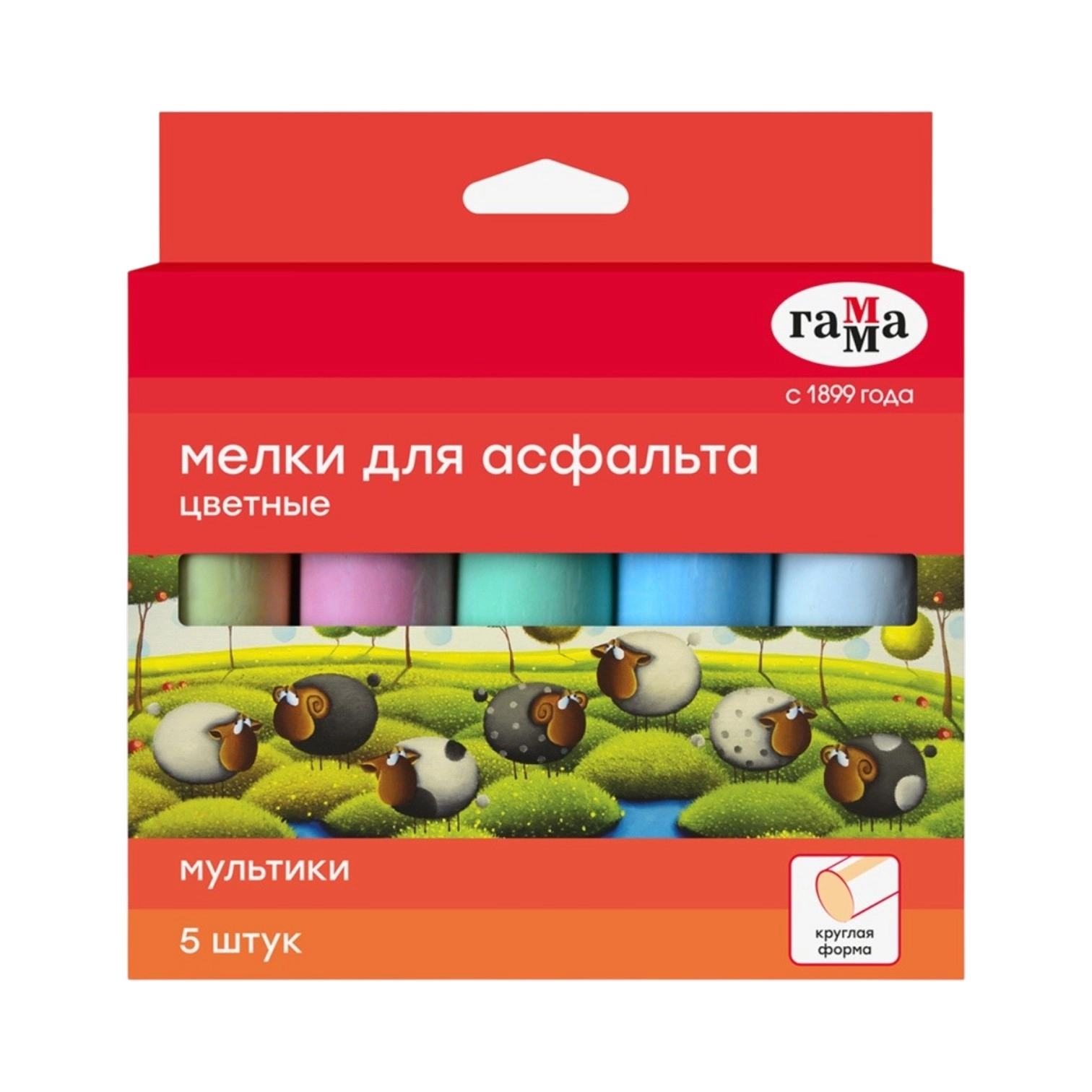 Мелки для асфальта Gamma «Мультики», цветные, 5 шт (221220225) купить
