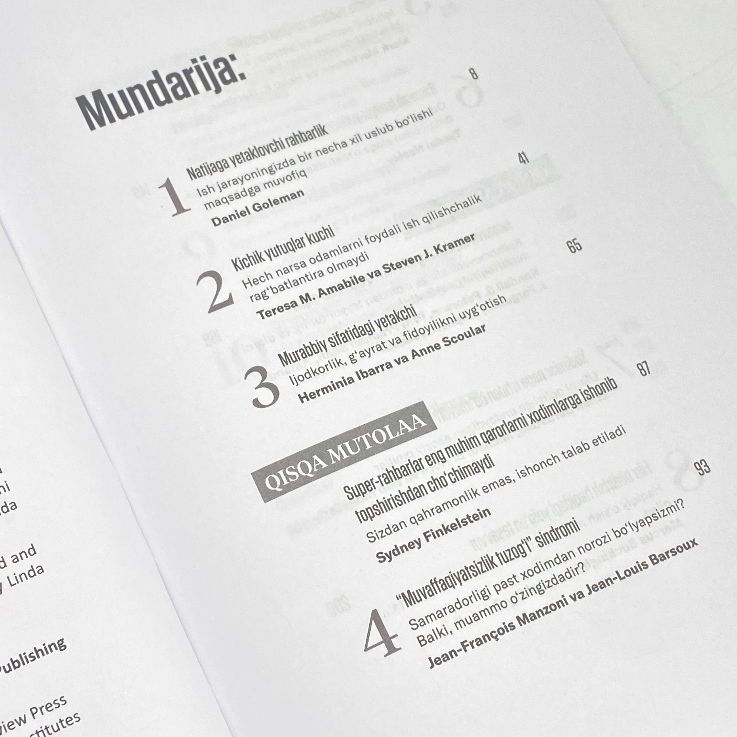 Harvard Business Review 10 O'qilishi shart maqola: Kadrlarni boshqarish O'zbekistonda