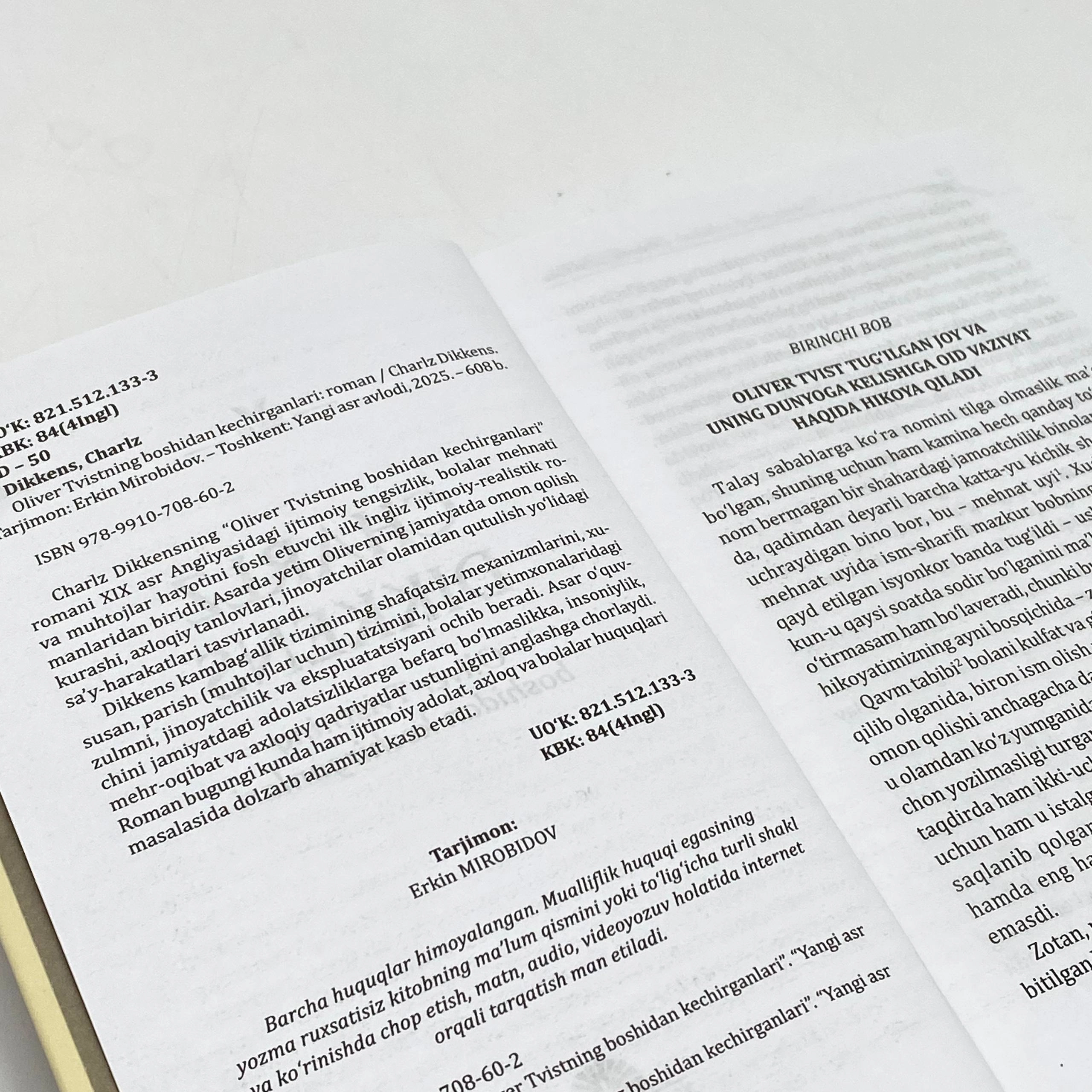 Charlz Dikkens: Oliver Tvistning boshidan kechirganlari O'zbekistonda