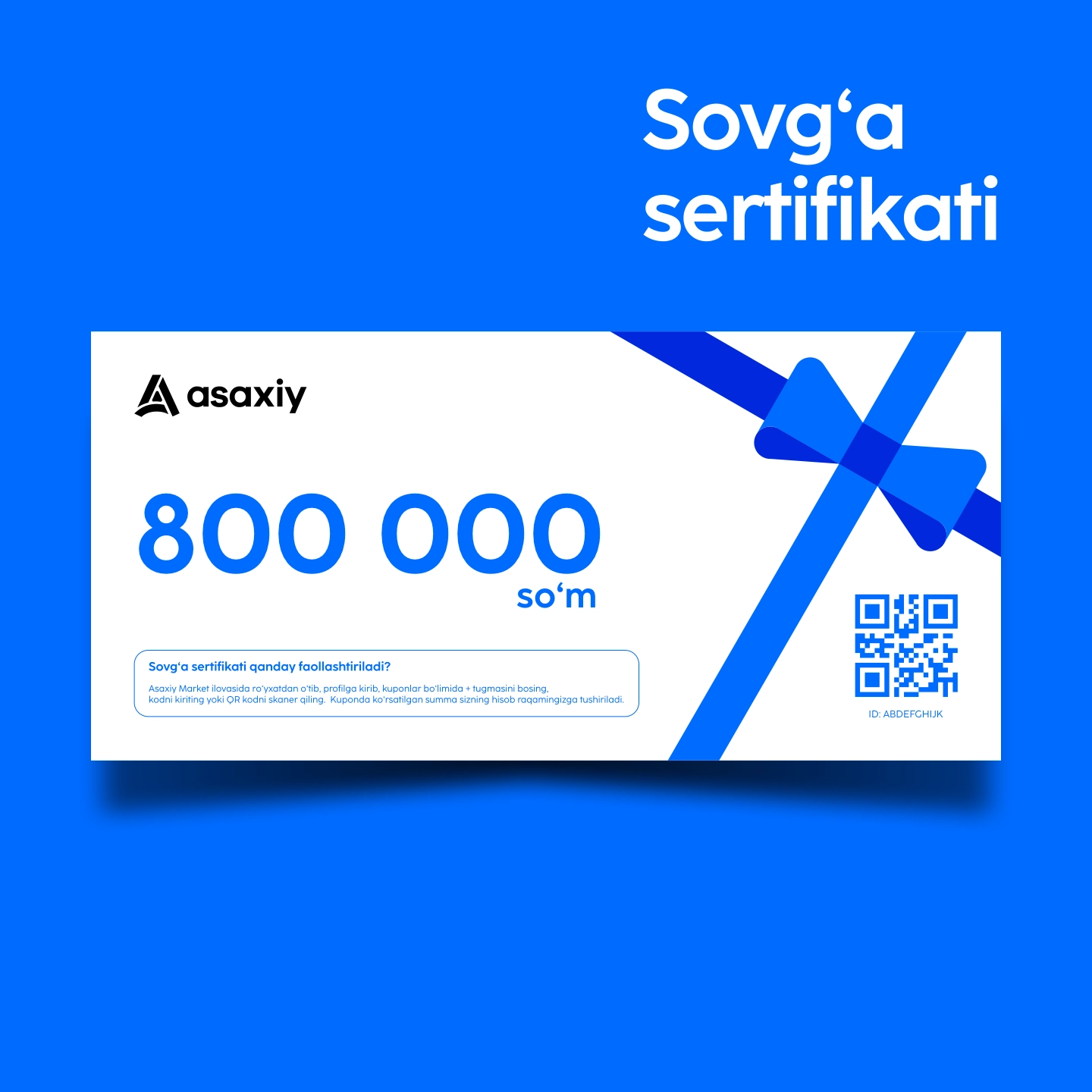800 000 so'mlik sovg'a sertifikati sotib olish
