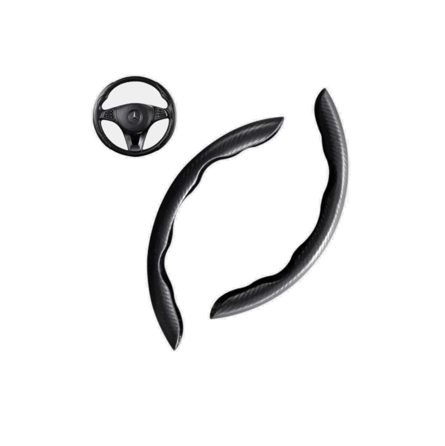 Avtomabil ruli uchun g'ilof, qora rangli rul chexoli, universal, Carbon-fiber, Hamyonbop sotib olish