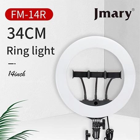 Jmary FM-14R – blogerlar uchun yorug‘lik-diodli 35 sm halqasimon chiroq O'zbekistonda