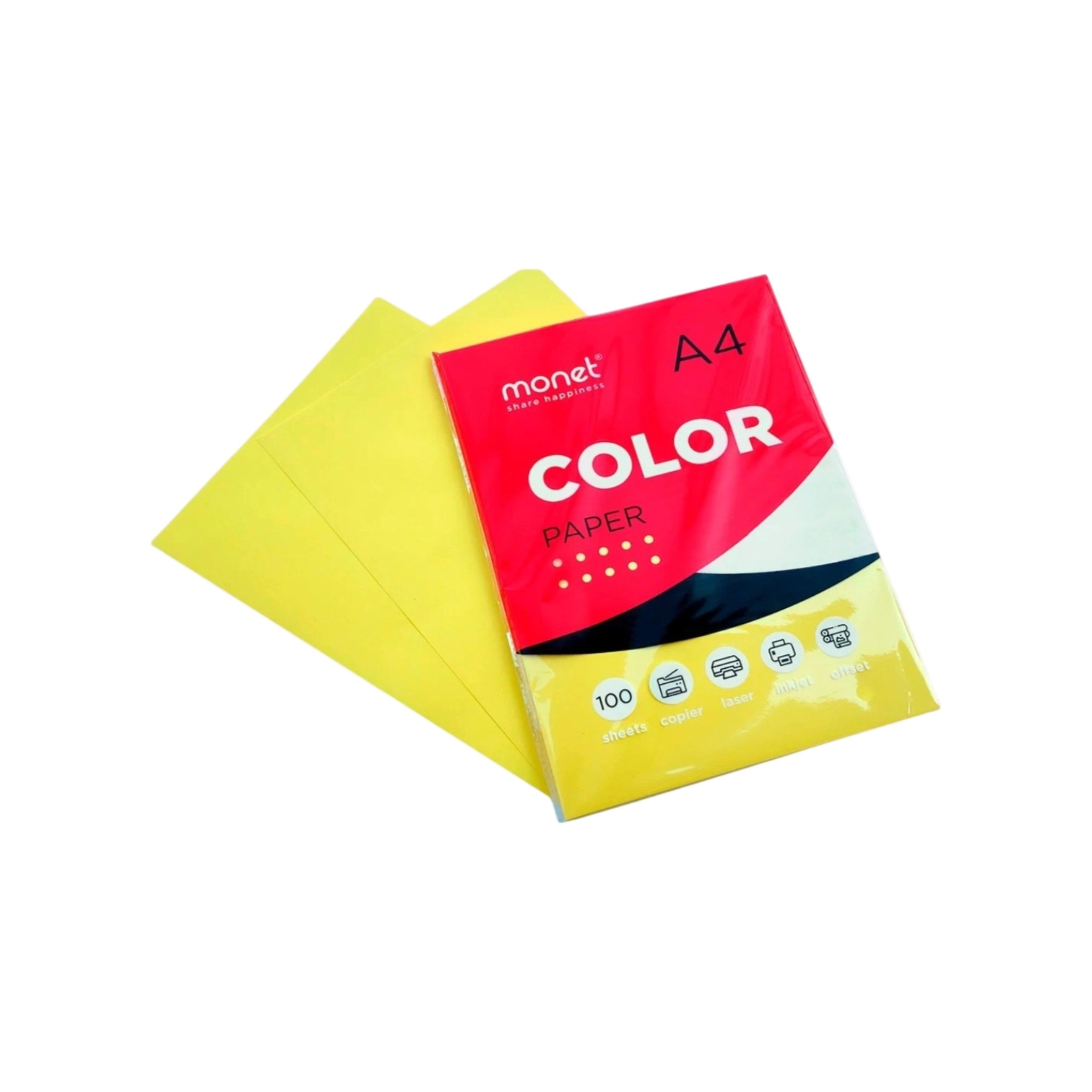 Цветная бумага жёлтый Monet Color paper A4 2CP002 (100 шт) купить