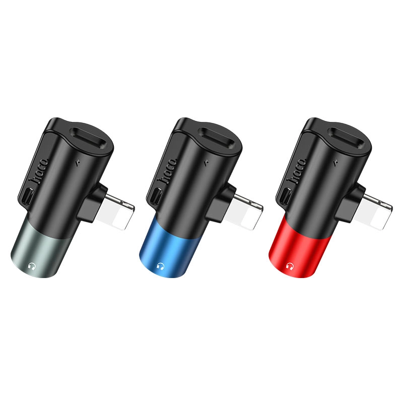 Переходник Hoco LS32 2in1 Lightning (Black) рассрочка