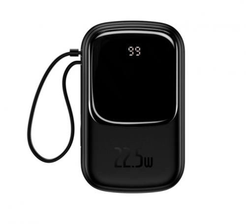 Baseus Qpow Digital Display 20000 mah Type-C 22.5W kabelli qora tashqi akkumulyatori sotib olish