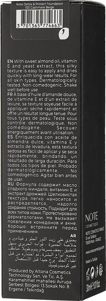 Тональный крем  NOTE DETOX AND PROTECT FOUNDATION 100 SPF15 (30 ml) в Узбекистане
