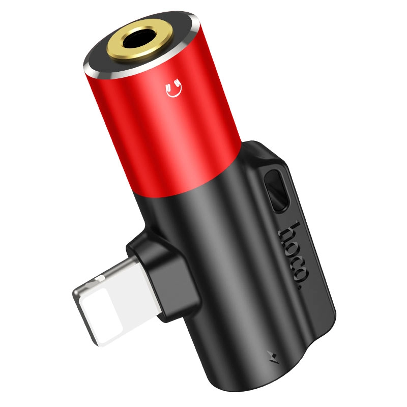 Переходник Hoco LS32 2in1 Lightning красный купить