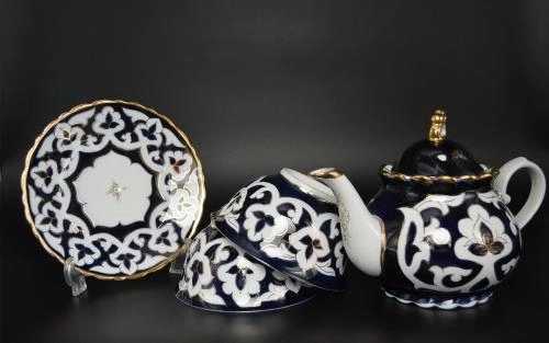 Тарелка с золотом 16 см "Пахтагул" от Wellmax недорого