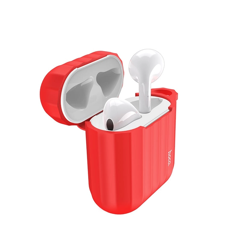 Силиконовый чехол Hoco Silicone Case WB10 для Airpods 1/2, красный купить