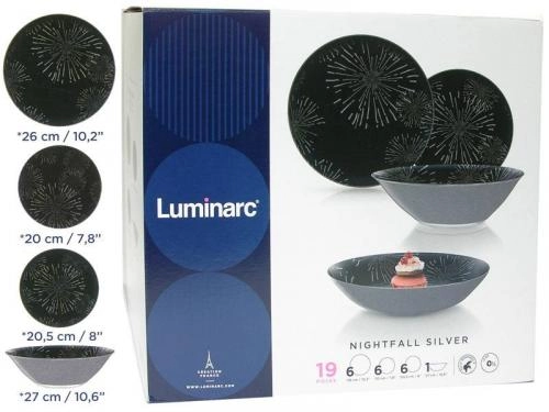 Столовый сервиз Luminarc Simply Nightfall Silver 46 пр. недорого