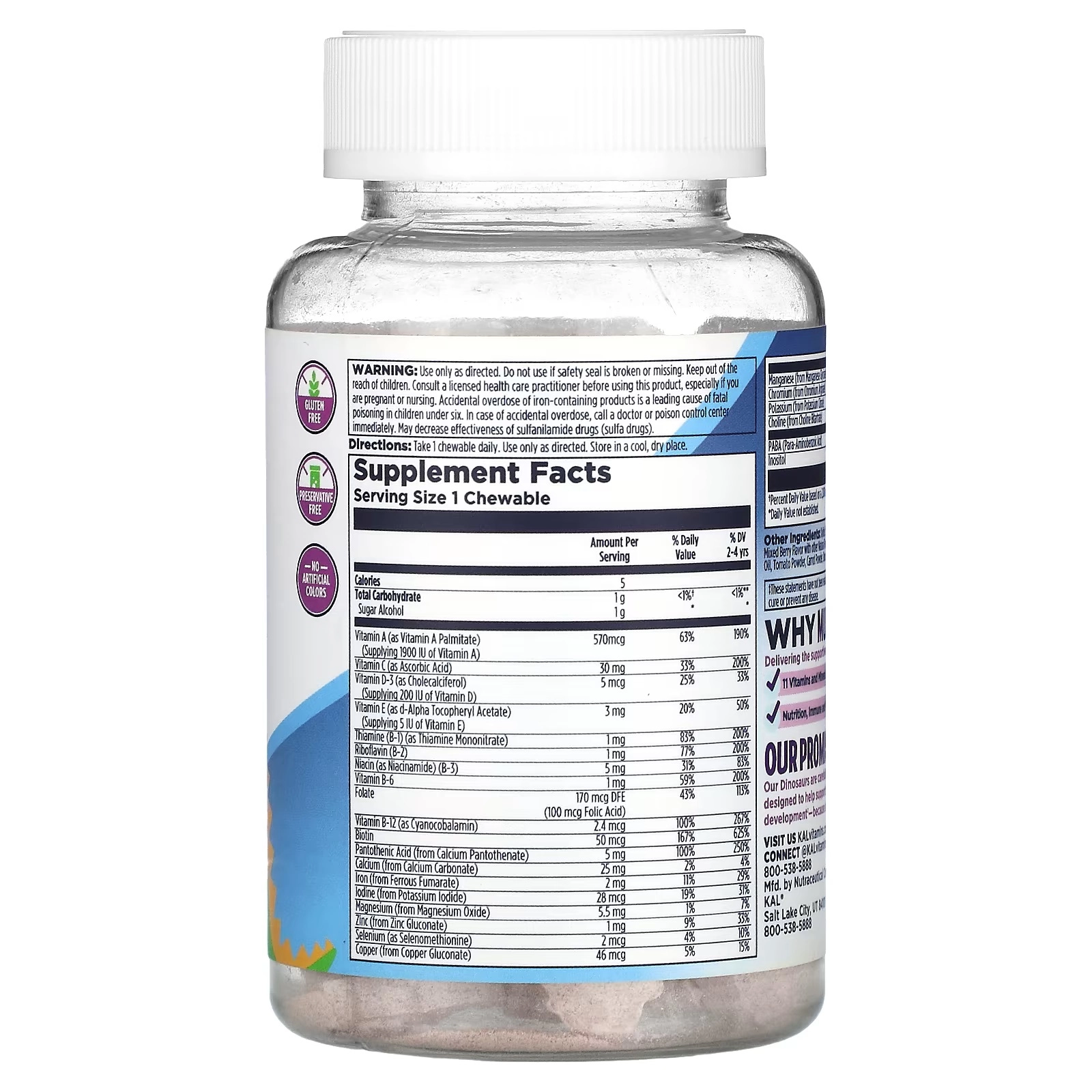 KAL, Multisaurus, mevali assorti, 60 chaynashli tabletka (60206) arzon