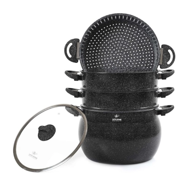 Life Smile (24 sm, qoplamali) parovarka/mantiqasqoni Black - rasm №3 Life Smile (24 sm, qoplamali) parovarka/mantiqasqoni Black arzon
