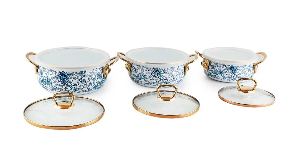 Life Smile Cook and sStorage bowl Enamel Premium Bowl (14смб 16смб 18см) NMLT-3 купить