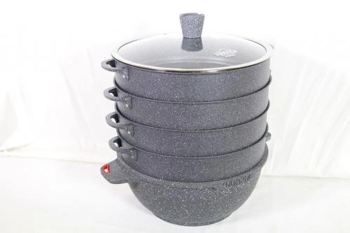 Granit qoplamali 8l UAKEEN qozon-mantiqasqoni (qora, kulrang) sotib olish