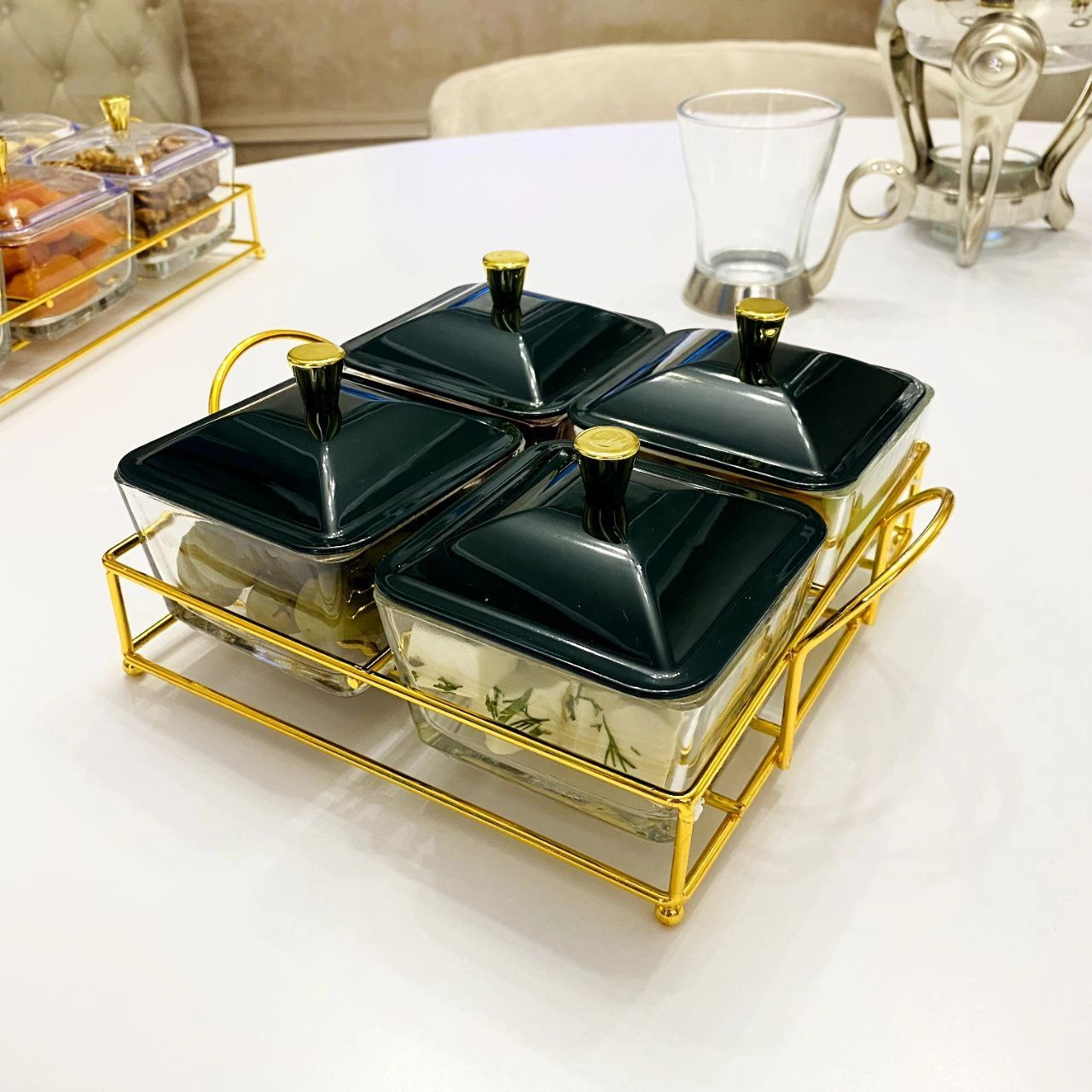 Стеклянное Блюдо для десертов 51017 Life Smile, черный купить