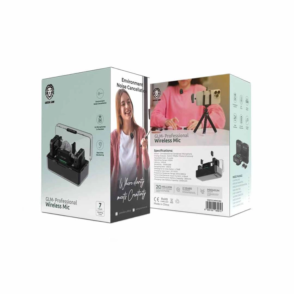 Green Lion GLM professional qora simsiz mikrofoni arzon