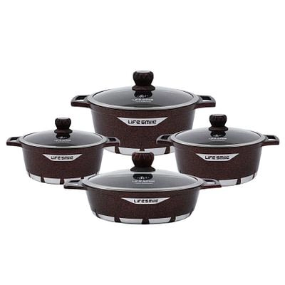 Набор кухонной посуды Lifesmile (чёрный, серый, бардовый) недорого