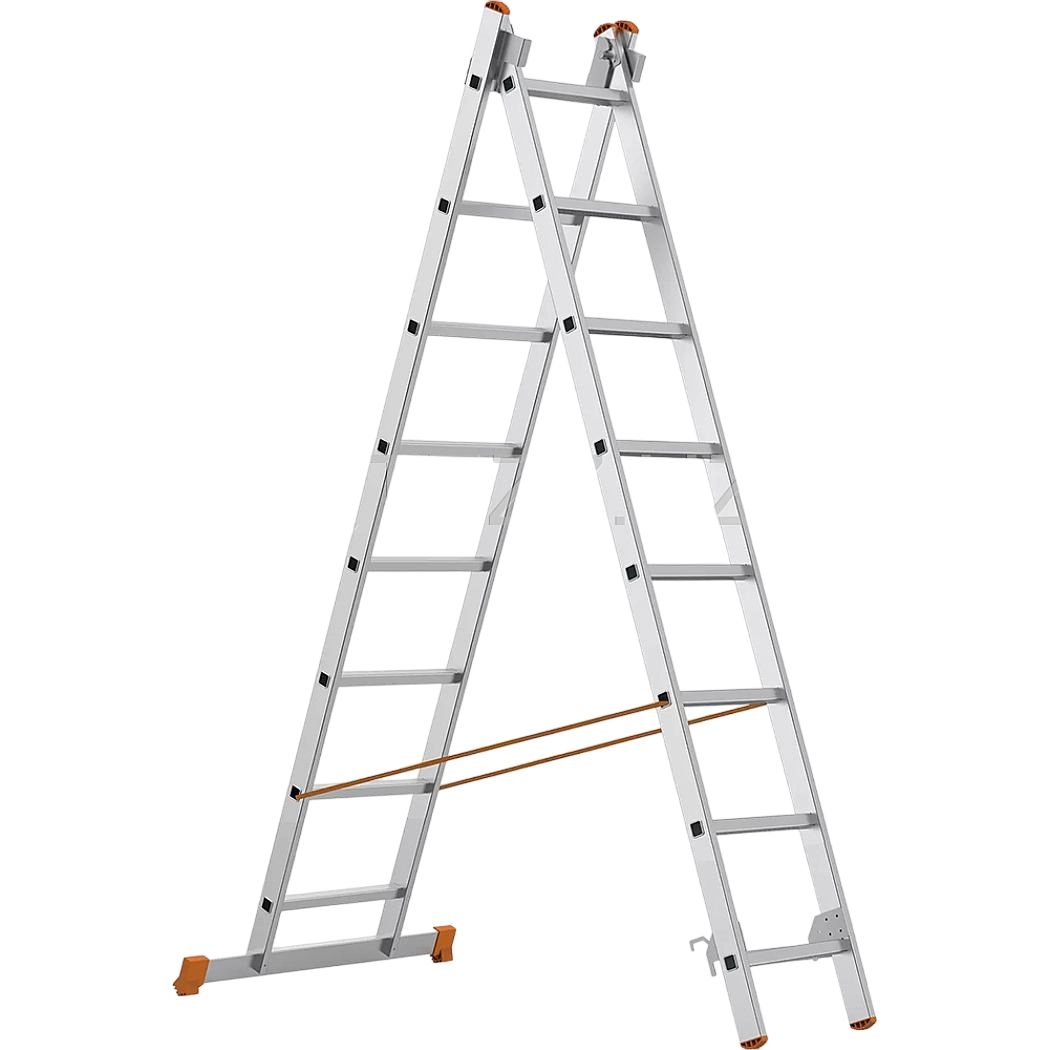 Лестницы Sarayli индустриального типа двухсекционная алюминиевая 2x8 купить