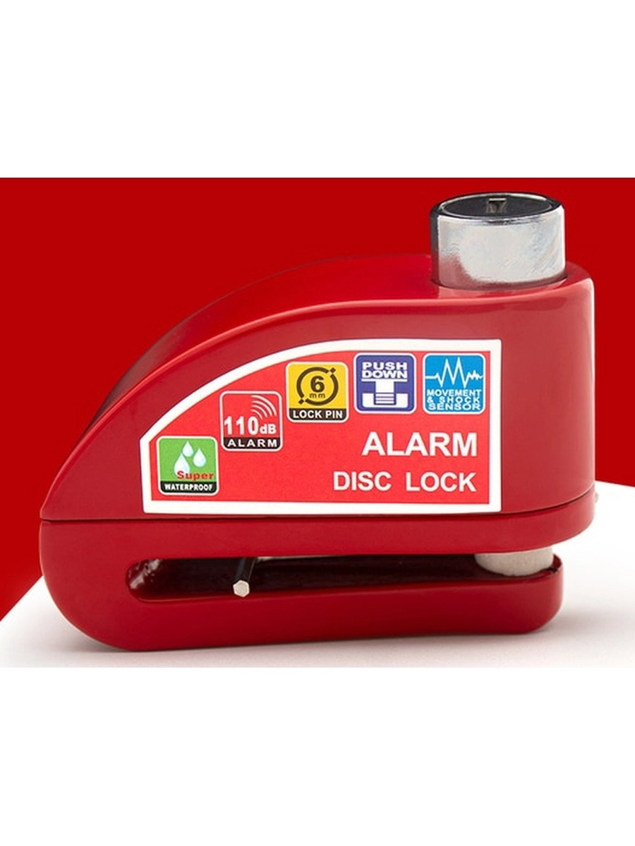 Противоугонный замок на дисковый тормоз (красный) купить