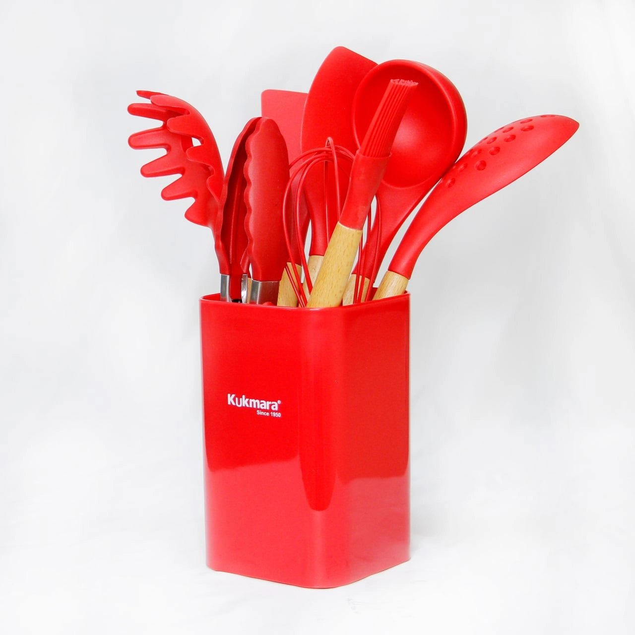 Набор кухонных инструментов из  силикона Kukmara - 9 предмет.(розовый, красный) рассрочка