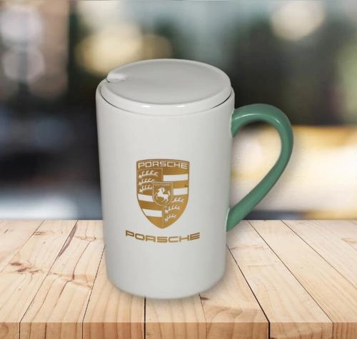 Mashina belgilari tushirilgan, qopqoqli keramik krujka, 280 ml O'zbekistonda