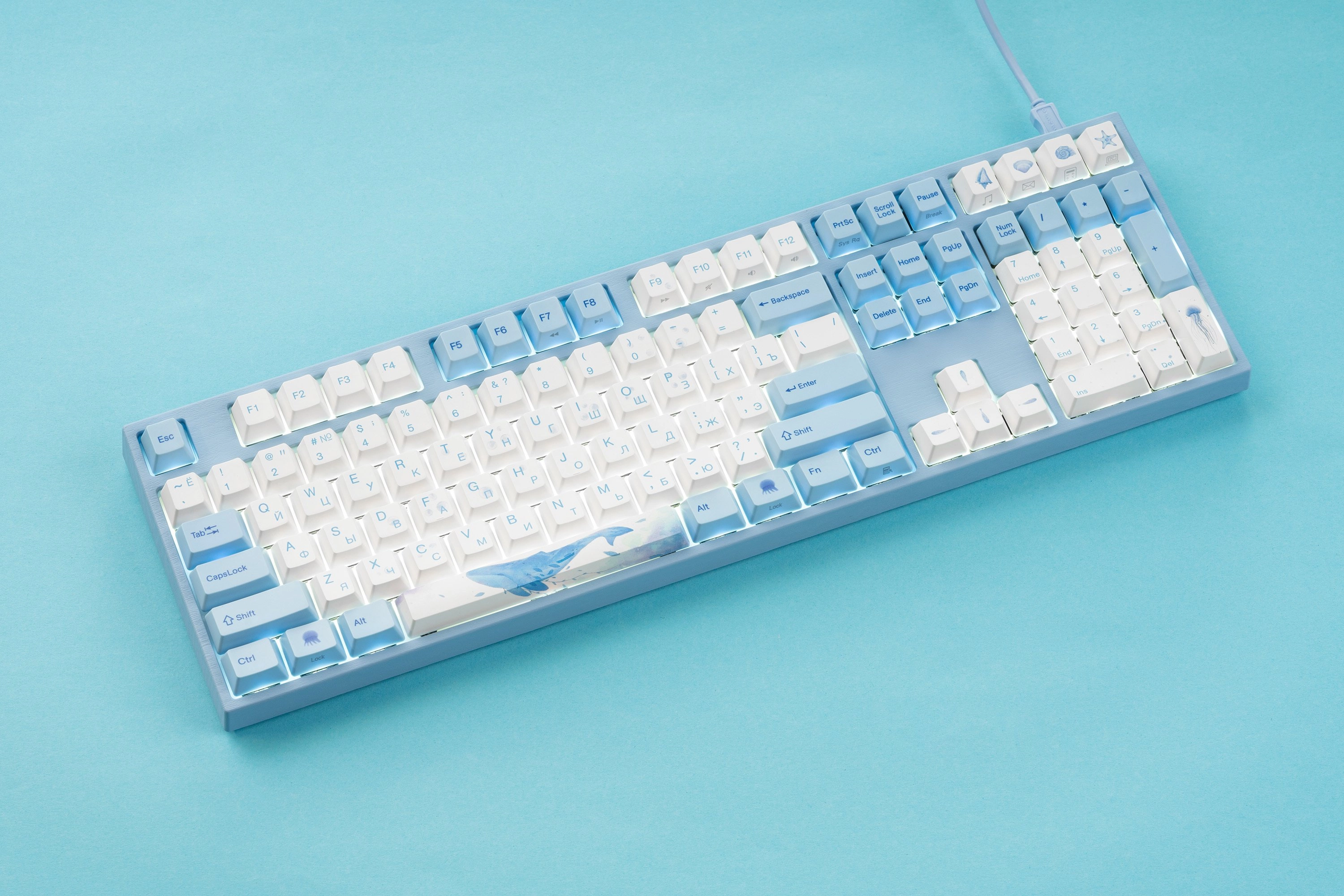 Клавиатура Varmilo VA108M Sea Melody Cherry MX Blue + коврик в подарок с фото