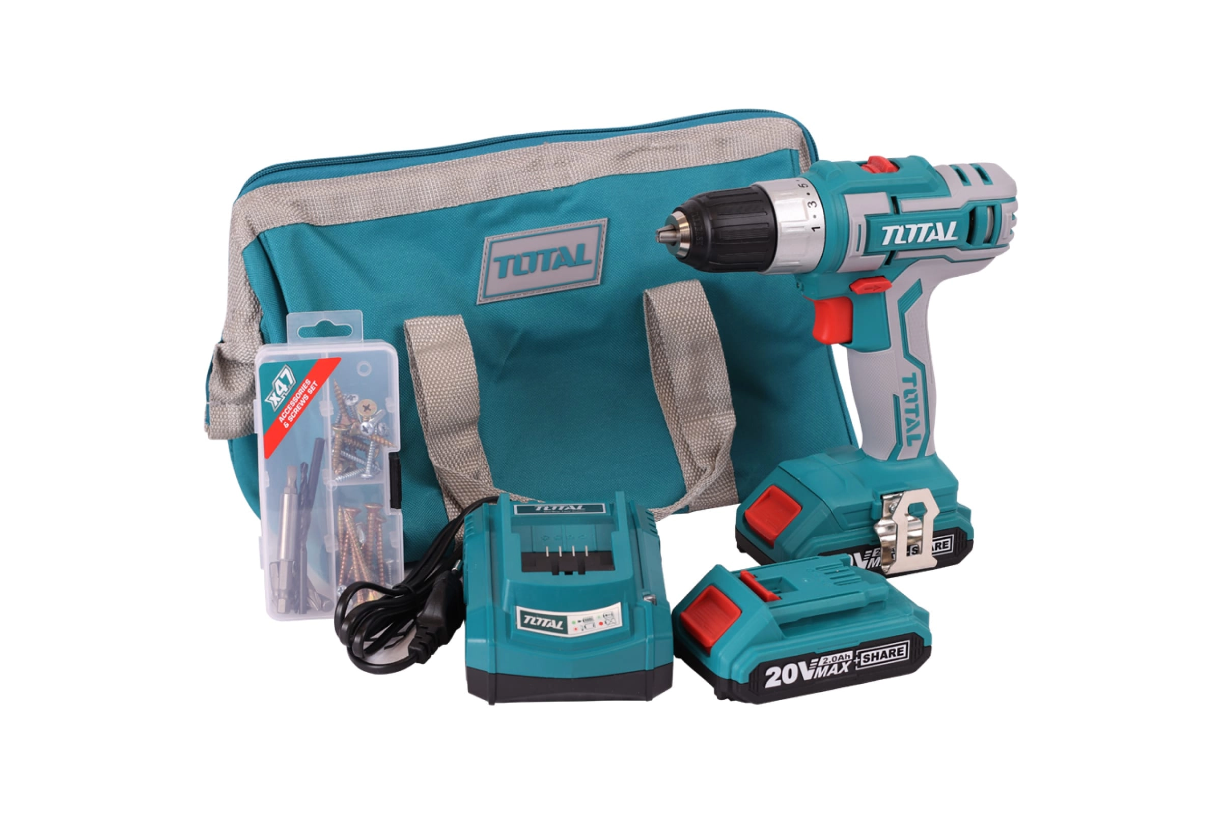 TOTAL TDLI2002 akkumulyatorli dreli rasm bilan